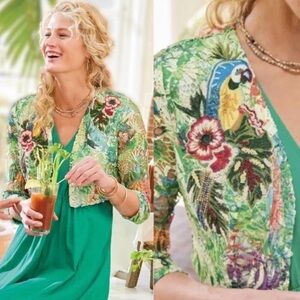 Soft Surroundings Ipanema Lace Tropical Bolero Jacket